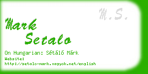 mark setalo business card